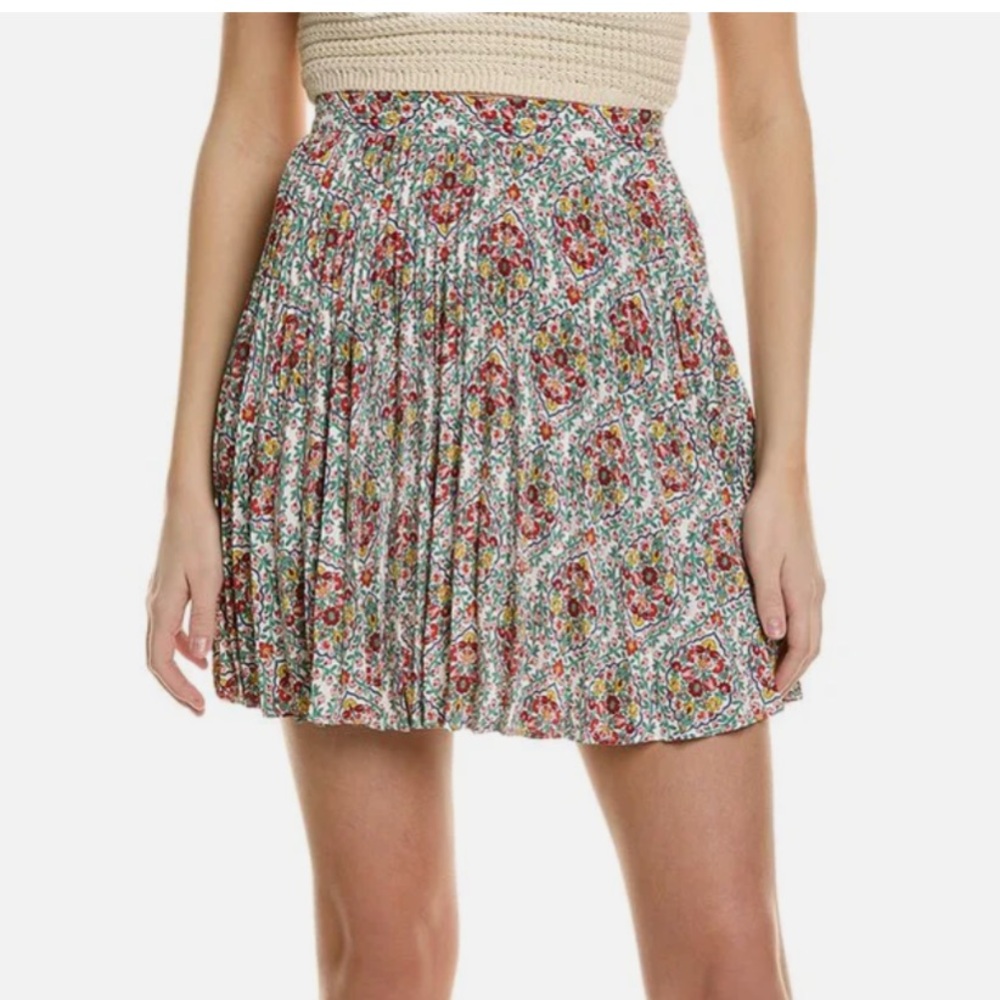 Boden Floral Mini Pleated Skirt Multicolored Micro Floral NWOT Size 12